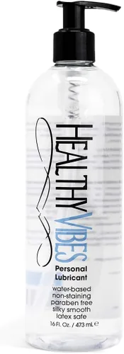 Vista 6 de Lubricante personal íntimo abase de agua Healthy Vibes, lubricante anal y crema hidratante libre de parabenos, Transparente, 1