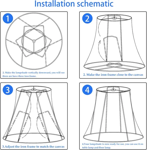 Vista 3 de Juego de 2 pantallas de lámpara, TOOTOO STAR pantalla de lámpara de imitación a piel de oveja de 6" de ancho superior x 12" de ancho inferior x 8.5