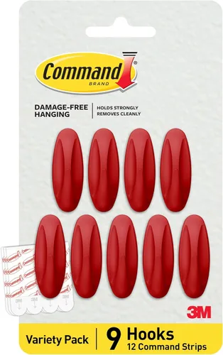 Vista 13 de Command Ganchos medianos de diseño, negro, 9 ganchos, 12 tiras