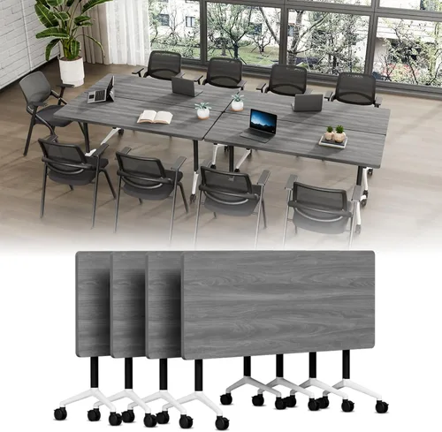 Vista 53 de Folding Conference Table with Wheels, Modular Foldable Conference Room Training Tables for Training Rooms, Flip Top Mobile Rolling Meeting Seminar