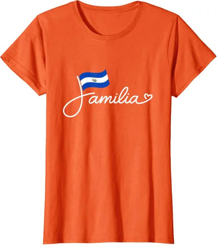 Vista 57 de El Salvador Familia - Camiseta con texto en inglés "La Familia de la Bandera Salvadoreña