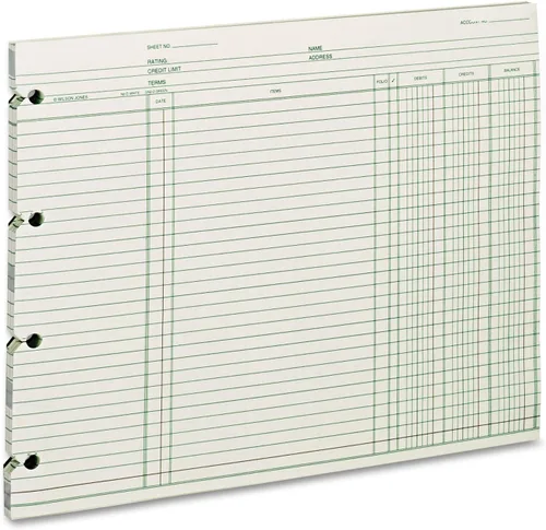 Vista 13 de Wilson Jones Hojas de contabilidad, seis columnas, 9-1/4 x 11-7/8, verde, paquete de 100 hojas sueltas (WLJG106)