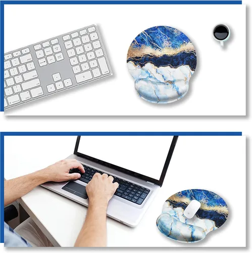 Vista 5 de ARTSO Alfombrilla de mouse ergonómica con gel de apoyo para reposamuñecas, almohadilla de goma antideslizante para computadora, computadora, laptop