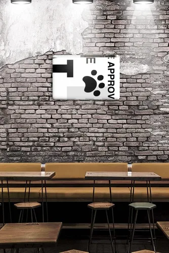 Vista 3 de Cartel de metal con diseño de gato lindo y divertido para mascotas y gatos, con texto en inglés "All Visitors Must Be Acord", póster A House is Not