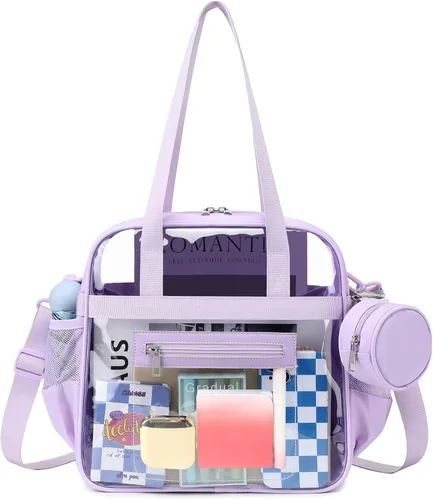 Vista 11 de Clear Tote Bag for Women 12x6x12 Stadium Approved Transparent Crossbody Bag with Multi Pockets for Sports Concerts