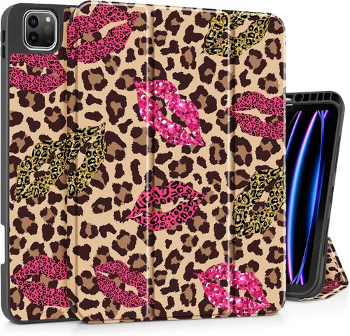 Vista 13 de Funda Tuiklol para iPad Pro de 12.9 pulgadas 2022 2021 2020 2018 6th / 5th / 4th / 3rd Gen Built in Pencil Holder Protective Stand Back Cover with