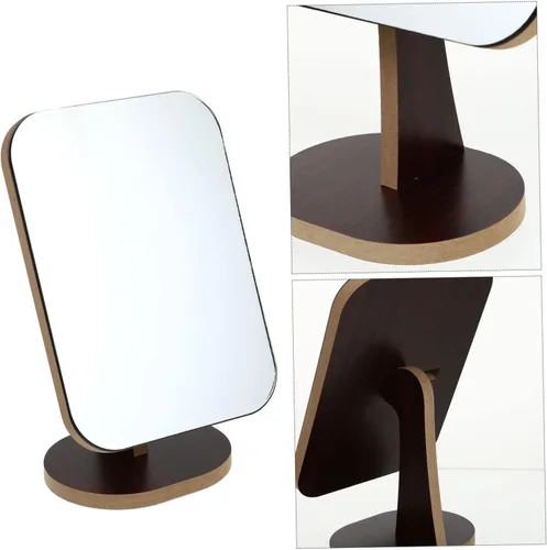 Vista 6 de FOMIYES Mesa de maquillaje portátil Espejo giratorio Vanidad de escritorio Espejo cosmético simple de madera