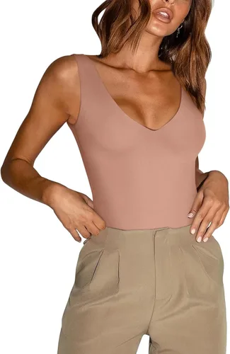 Vista 54 de REORIA Butsmooth® - Body sin mangas con cuello en V profundo y escote en V para mujer