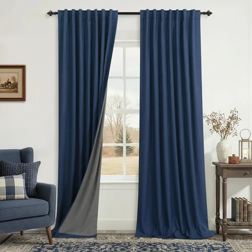 Vista 92 de KOUFALL - Cortinas de medio estilo francés de lino para ventana, juego de 2 cortinas cortas de 40 pulgadas de longitud, para privacidad, cortinas