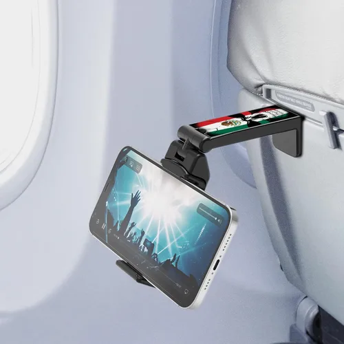 Vista 10 de Accesorios de viaje, bandeja universal para el respaldo del asiento, soporte de clip para teléfono manos libres, tamaño de bolsillo ajustable