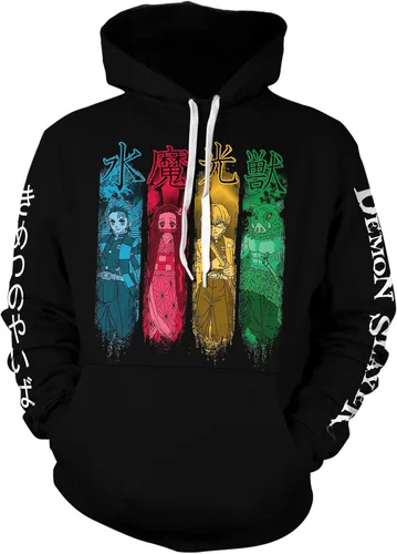 Vista 2 de GLIKXN Sudadera deportiva unisex con capucha de anime para hombres y mujeres