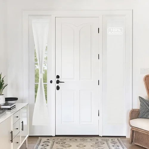 Vista 171 de NICETOWN Cortinas de Lino para Puerta Lateral - Cortinas Opacas con Aislamiento Térmico para Puerta Delantera Francesa para Sombra Pequeña