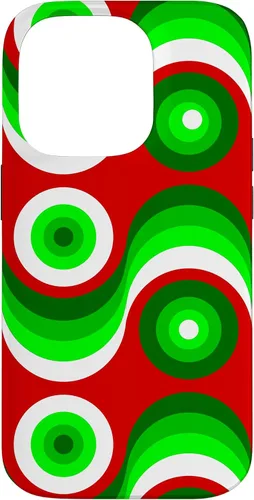 Vista 17 de iPhone 16 ugly christmas mod groovy red green 1960s 1970 retro vintage Case