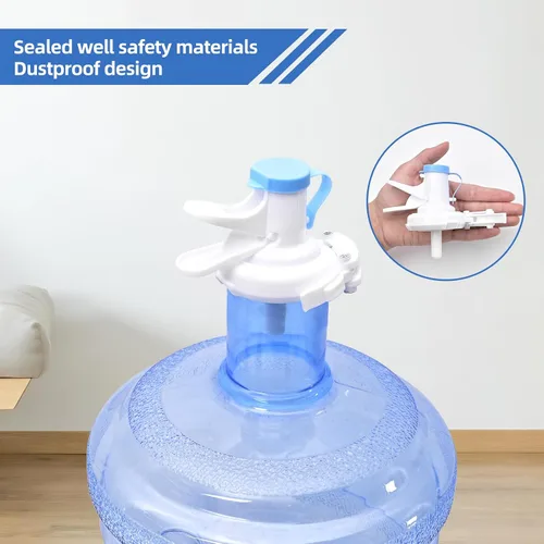 Vista 4 de Dispensador de agua de 5 galones, soporte dispensador de agua de metal desmontable y 2 válvulas dispensadoras, soporte para jarra de agua