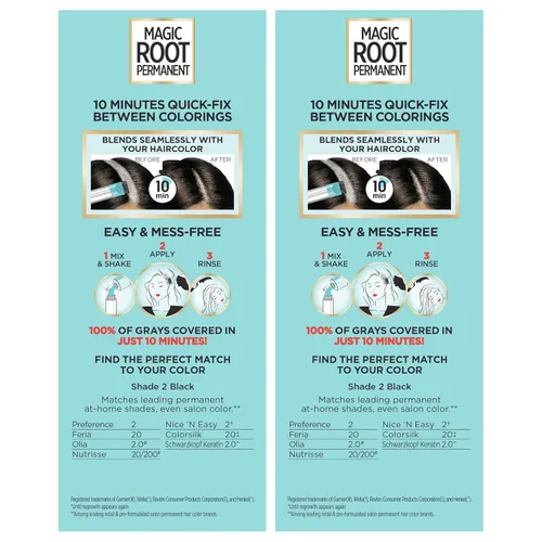 Vista 5 de L’Oréal Paris - Tinte permanente para el cabello Magic Root, kit de tinte de 10 minutos para rescatar las raíces con 100% de cobertura de canas, 2 2