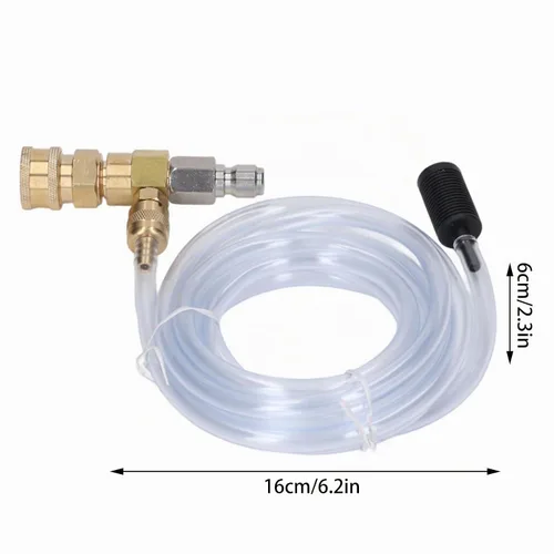 Vista 2 de Kit de inyector químico Inyector ajustable aguas abajo con tubo de 9.8 pies para lavadora a presión Accesorios 5000PSI