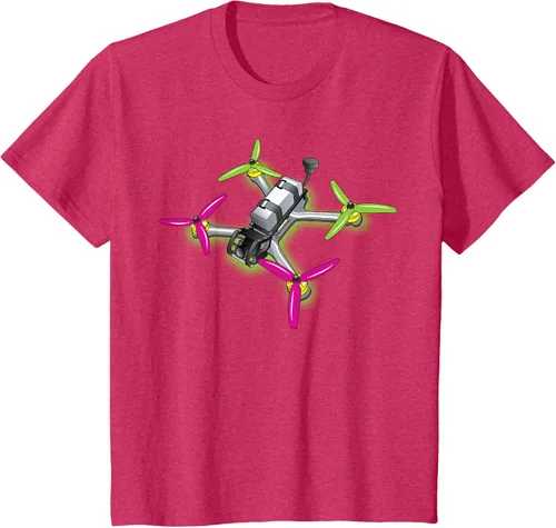Vista 79 de Freestyle FPV Racing Drone Pilot Acro Quadcopter - Camiseta de sandía, Negro, S
