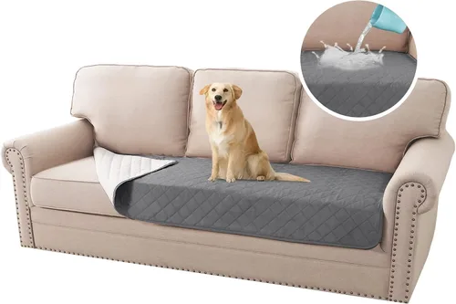 Vista 24 de H.VERSAILTEX Fundas de sofá de 2 plazas para perros, 100 % impermeables, con correas elásticas para mascotas y gatos (sofá biplaza, marrón)