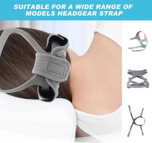 Vista 7 de CPAP - Almohadilla para el cuello, cubierta de correa de forro polar, cubierta de correa de máscara CPAP, universal, reutilizable, para cara completa