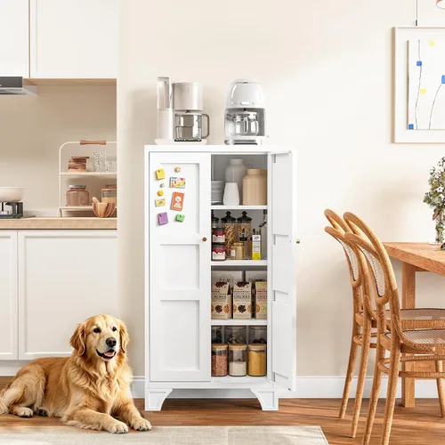 Vista 23 de Yizosh Small Metal Garage Storage Cabinet,Kitchen Pantry Storage Cabinet Negro