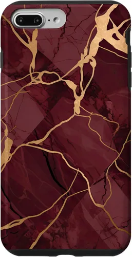 Vista 12 de iPhone 16 Burgundy and Yellow Metamorphic Pattern Case