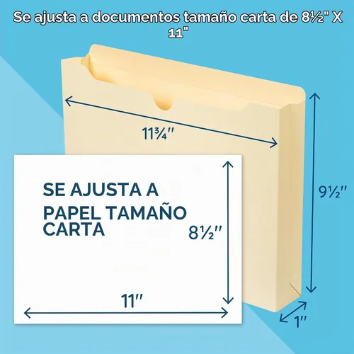 Vista 2 de Blue Summit Supplies 50 carpetas de archivos expandibles, tamaño carta, 1