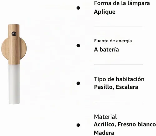 Vista 11 de Luces nocturnas con sensor de movimiento de madera LANDGOO