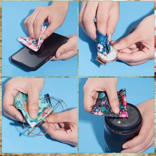 Vista 6 de Weewooday Paquete de 18 paños de limpieza para lentes, diseño de cactus de llama, paños de limpieza de microfibra para lentes limpios, lentes de sol