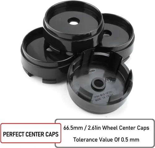 Vista 6 de RTrhinoTuning 4 tapas centrales de rueda de 2.618 in para cubierta central de llanta de rueda OD: 2.62"(66.5 mm) ID: 2.48"(63 mm) Negro