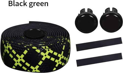 Vista 4 de 2 rollos de cintas de manillar de bicicleta de gel de sílice con tapones de barra para bicicleta de carretera montaña ciclismo Negro Azul