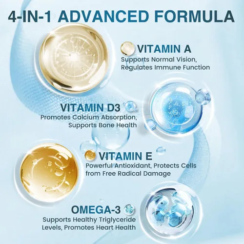 Vista 4 de Nature TARGET Aceite de pescado Omega 3 2000 mg con vitamina D3, A, E, 120 cápsulas blandas