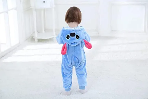 Vista 7 de Traje unisex de franela con capucha para bebé, diseño de animal
