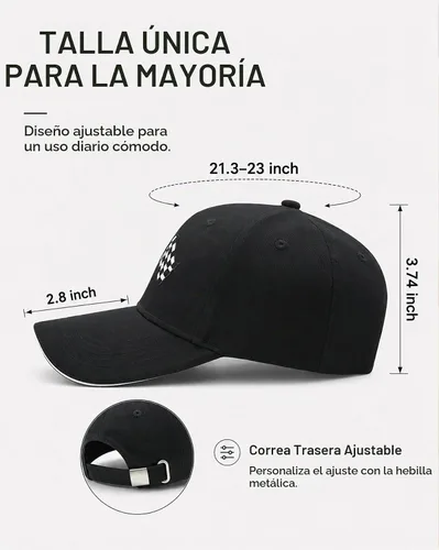 Vista 5 de Waldeal Men's Baseball Caps Checkered Flags Race Car Flag Pole Adjustable Dad Hat Negro