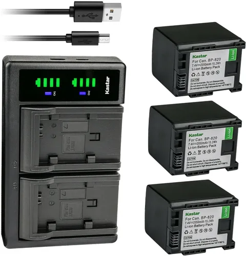 Vista 8 de Kastar Paquete de 4 baterías y cargador USB LTD2 compatible con Canon BP-820, Canon XA45, XA50, XA55, VIXIA HF G21, VIXIA HF G30, VIXIA HF G40