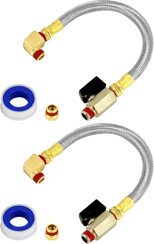 Vista 6 de QWORK Kit de Ensamblaje de Válvula de Drenaje de Tanque Extendido para Compresor de Aire, Incluye Manguera de Drenaje de Tanque de Compresor de Aire