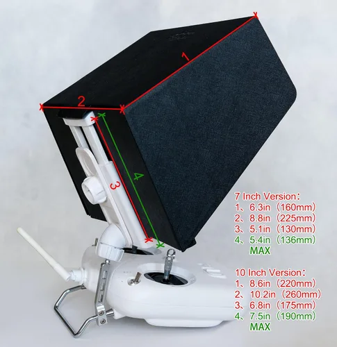 Vista 7 de SummitLink 7 pulgadas Tablet iPad mini parasol parasol negro con trípode compatible con DJI Phantom 4 Phantom 3 Professional Advanced DJI Inspire 1