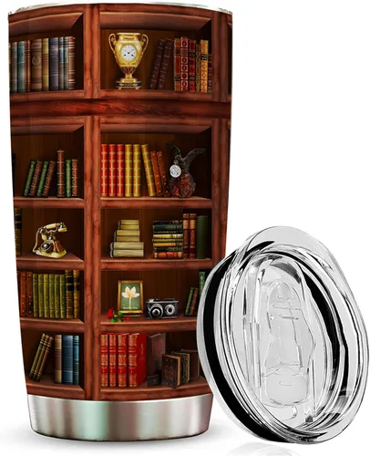 Vista 7 de 2IMT Taza de Libro para Gatos y Amantes de la Lectura Taza de Viaje para la Biblioteca Regalos para Amantes de los Libros y de los Gatos