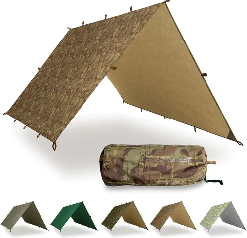 Vista 9 de AquaQuest Defender - Lona resistente impermeable (20,000 mm) con costuras selladas para camping, bushcraft y supervivencia