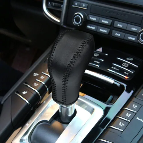 Vista 9 de XITER Funda de cuero para palanca de cambios automática, protector de palanca de cambios para Porsche Cayenne 2011 2012 2013 2014 2015 2016 2017