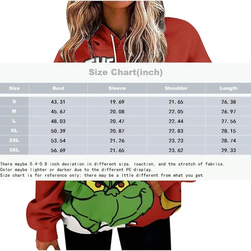 Vista 3 de Sudadera con capucha para mujer, sudadera verde con capucha y estampado de Feliz Navidad