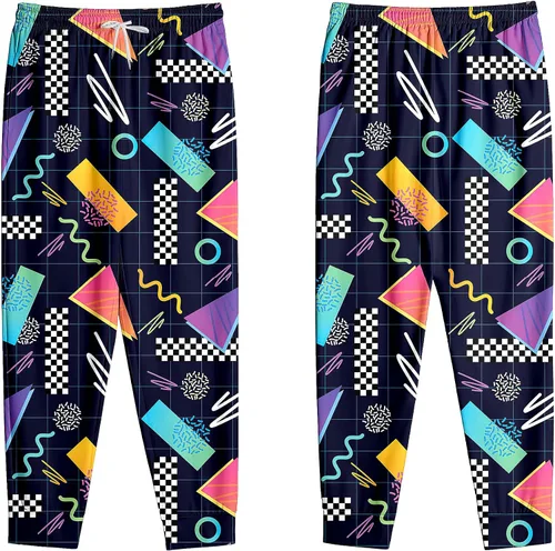 Vista 5 de Pantalones deportivos de moda estilo de los años 80 para hombre, pantalones deportivos divertidos para hombre, pantalones deportivos casuales