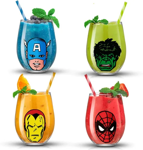 Vista 22 de JoyJolt Star Wars™ - Vasos para casco sin tallo, juego de 4 vasos grandes de vidrio de 19 onzas, regalos de cocina de guerra y coleccionables