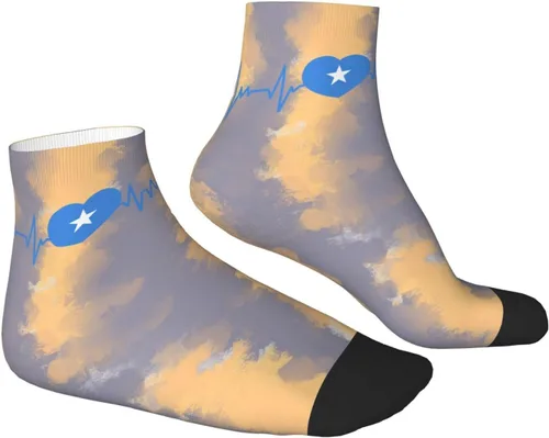 Vista 3 de Somali Heartbeat I Love Somalia Heart Flag Ankle Socks Winter Low Cut Sports Warm Comfort Breathable Casual Socks For Mens And Womens