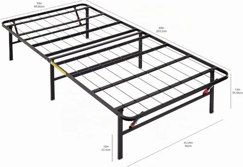 Vista 3 de Amazon Basics Armazón de cama plegable de plataforma de metal con instalación sin herramientas, 14 pulgadas de alto, armazón de acero resistente,