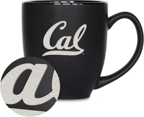 Vista 289 de Rico Industries - Taza de cerámica mate negra con grabado láser estándar de 15oz para NCAA (escuelas T & U) - Para bebidas calientes o frías