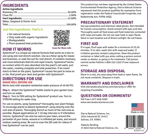 Vista 3 de Sierra Natural Science - Asesino de insectos Systemica - Insecticida pulverizador de extremo de manguera - 32oz