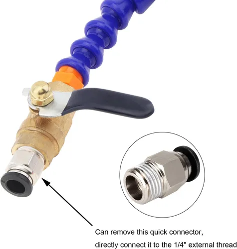 Vista 3 de Sistema de pulverización de tubo de enfriamiento de aceite de agua flexible de boquilla redonda de 0.138 in para máquina CNC/fresado/torno