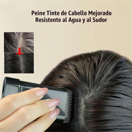 Vista 2 de Barra de tinte para el cabello impermeable y a prueba de sudor, barra de color de cabello 2 en 1, peine portátil de tinte para el cabello gris