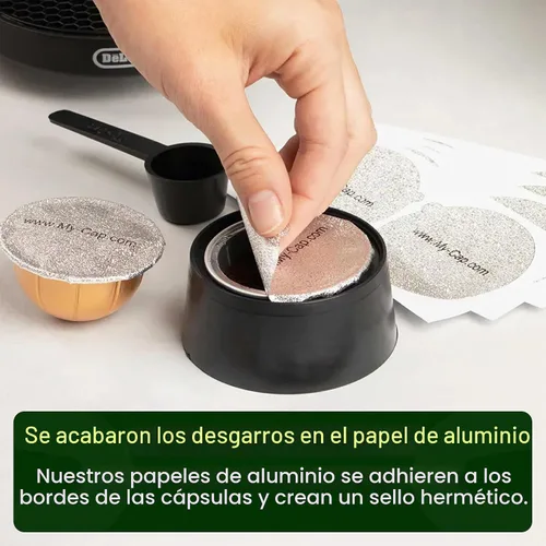 Vista 7 de My-Cap Sellos de aluminio para cápsulas Nespresso Vertuo - Tapas de aluminio reutilizables para prolongar la vida útil de las cápsulas Nespresso