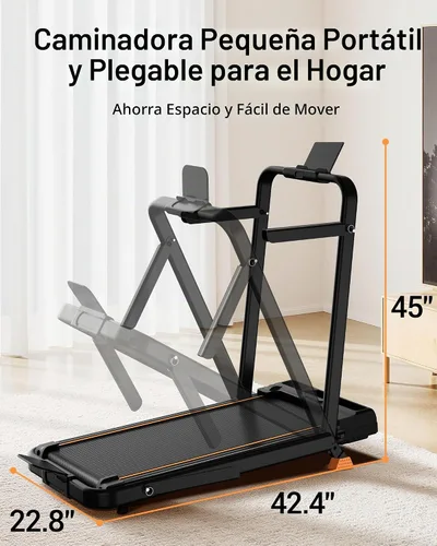 Vista 7 de LONTEK Walking Pad with 15% Incline & Handle Bar, Treadmills for Home Small